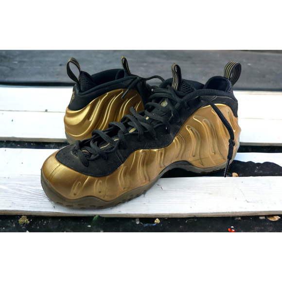 Nike Air Foamposite One Metallic Gold Black 314996-700 Men’s Size 13 *Flawed* - Picture 16 of 16